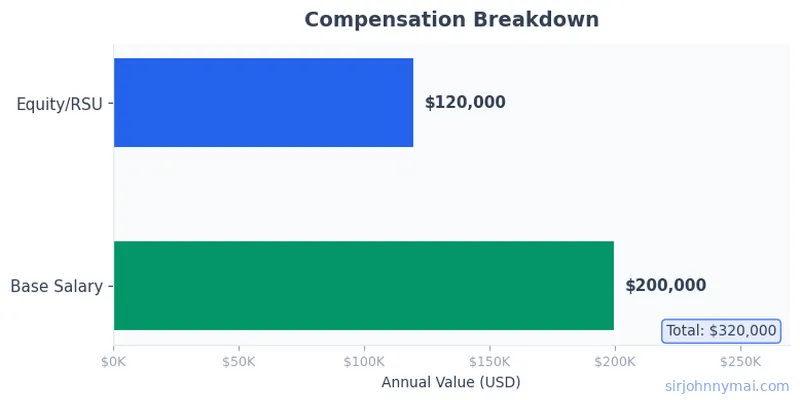 Compensation breakdown chart showing salary components