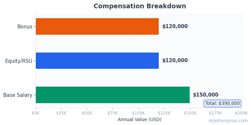 Compensation breakdown chart showing salary components