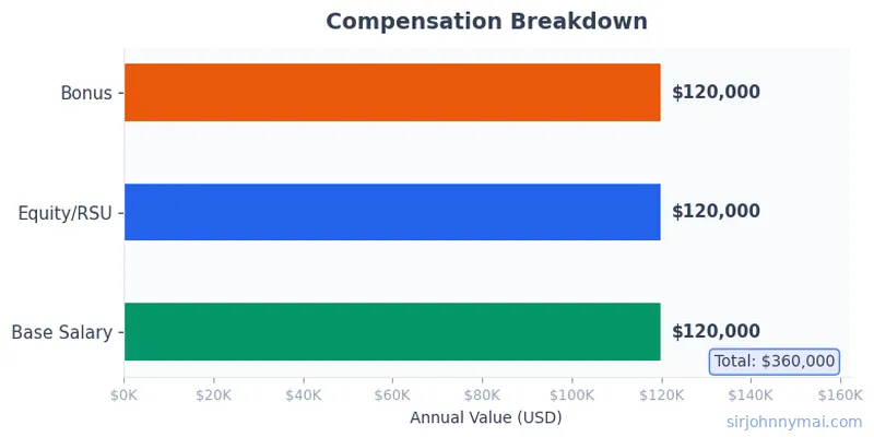 Compensation breakdown chart showing salary components