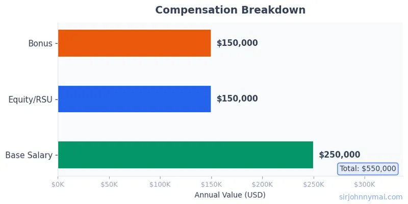 Compensation breakdown chart showing salary components