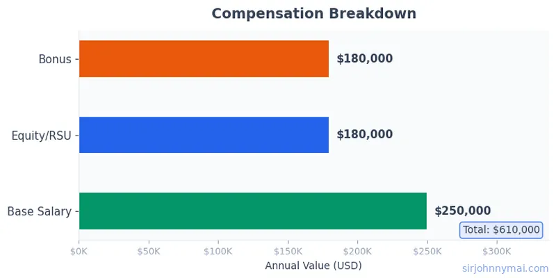 Compensation breakdown chart showing salary components
