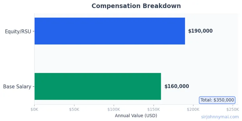 Compensation breakdown chart showing salary components