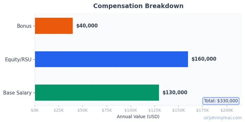 Compensation breakdown chart showing salary components