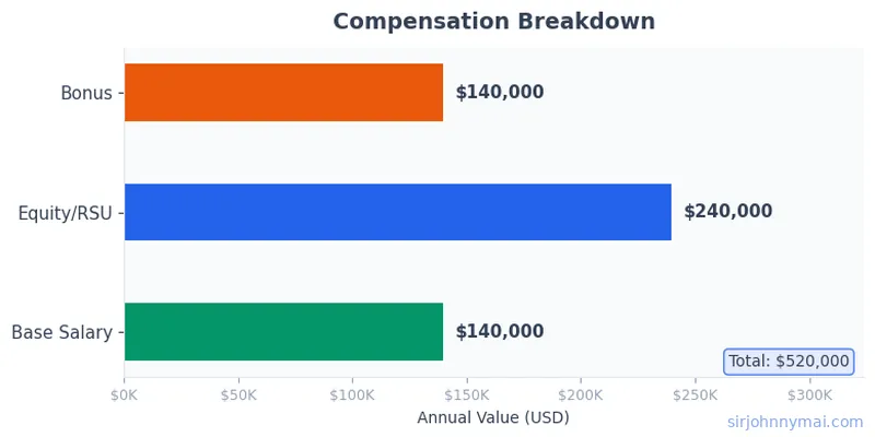 Compensation breakdown chart showing salary components