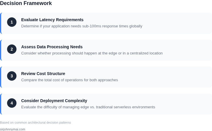 Decision framework for choosing between edge and traditional serverless