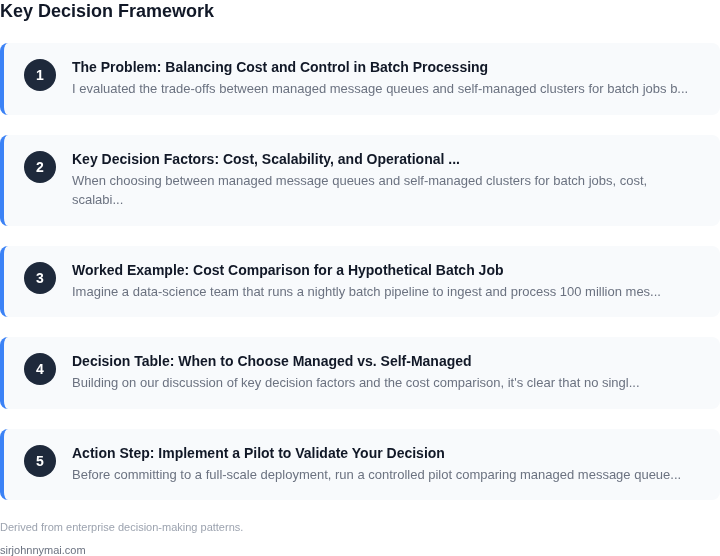 Decision framework for A decision framework for choosing between managed 