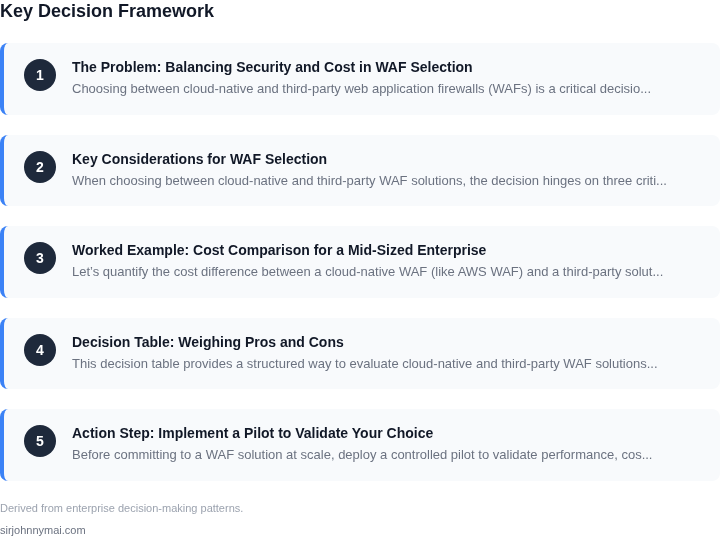 Decision framework for A decision guide for choosing between cloud-native