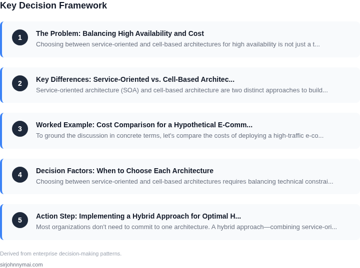 Decision framework for A decision guide for choosing between service-orie