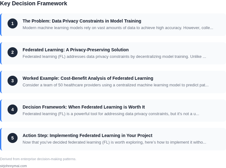 Decision framework for A PM guide to evaluating when federated learning s