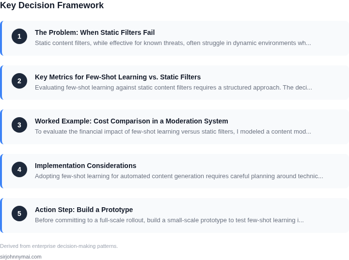 Decision framework for A PM guide to evaluating when few-shot learning ou