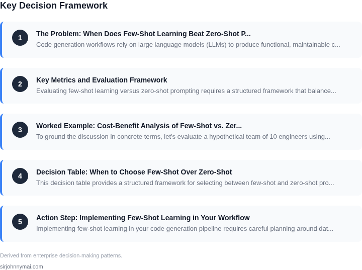 Decision framework for A PM guide to evaluating when few-shot learning ou