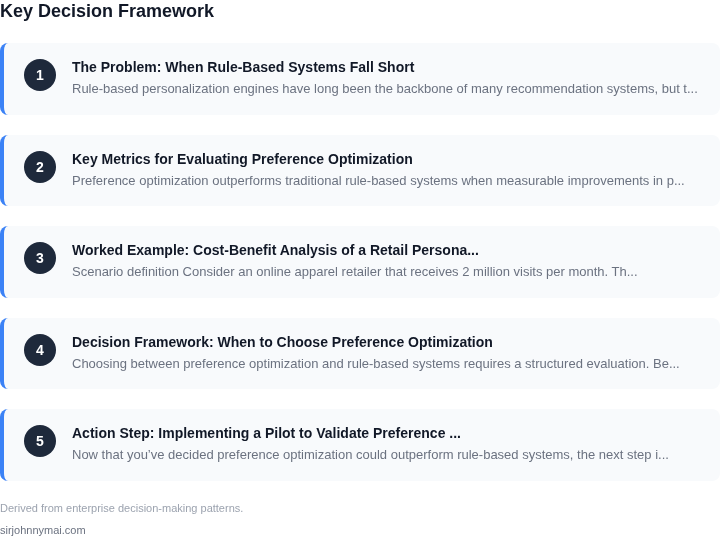 Decision framework for A PM guide to evaluating when preference optimizat