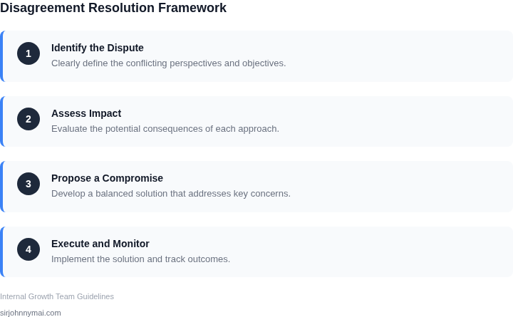 Step-by-step framework for resolving tech lead disagreements during rapid growth
