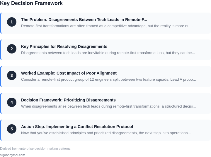 Decision framework for A practical framework for handling disagreements b
