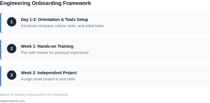 Step-by-step framework for effective engineering onboarding
