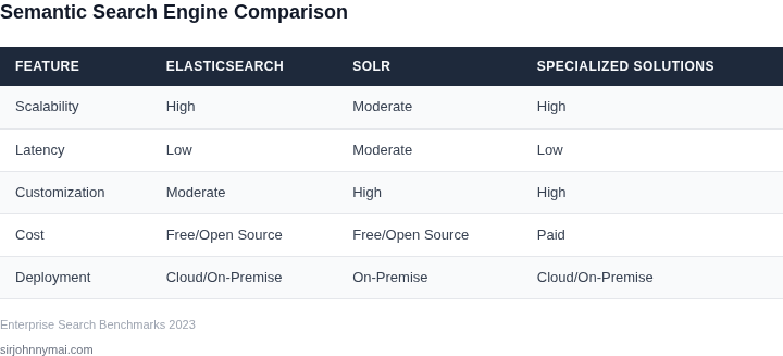 Comparison of semantic search engines for enterprise applications