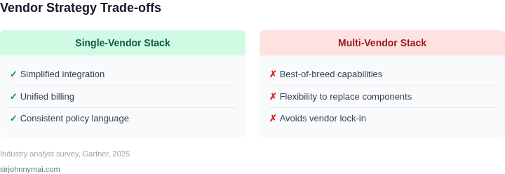 Pros and cons of single‑vendor vs multi‑vendor zero‑trust stacks