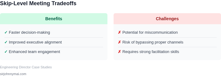 Pros and cons of skip-level meetings