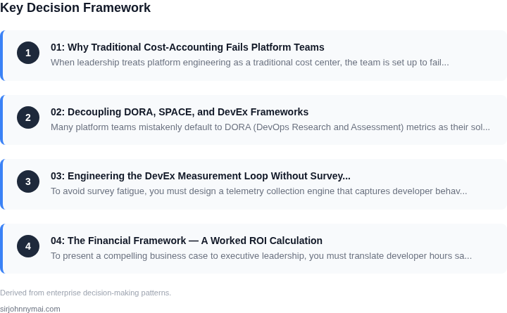 Decision framework for How platform engineering teams should measure deve