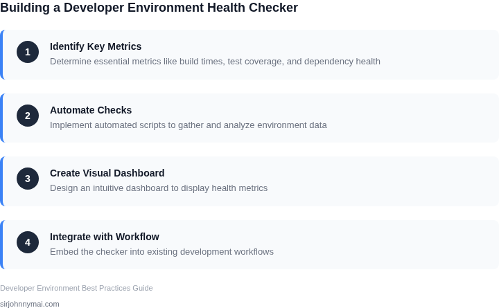 Step-by-step framework for building a developer environment health checker