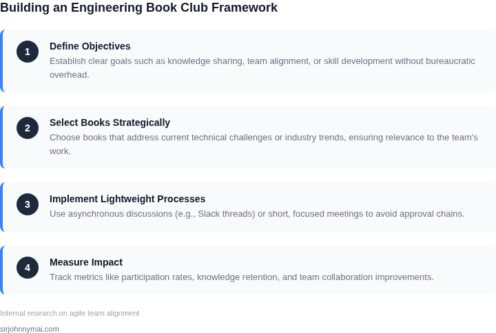 Step-by-step framework for building an engineering book club