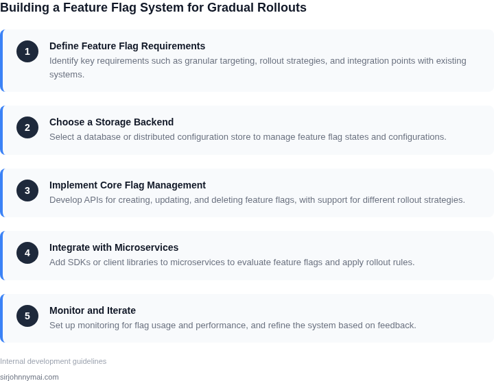 Step-by-step guide to building a feature flag system for gradual rollouts