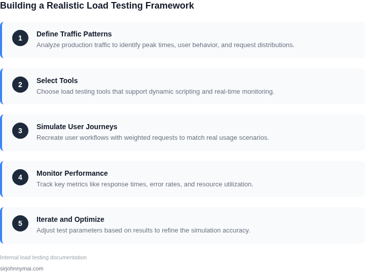 Step-by-step guide to building a realistic load testing framework