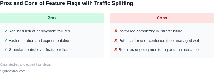 Tradeoffs of using feature flags with traffic splitting