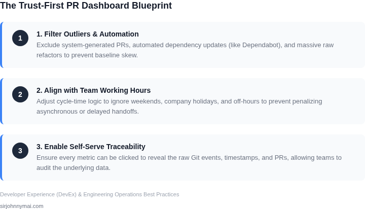 A 3-step blueprint for designing a pull request analytics dashboard that developers actually adopt and trust.