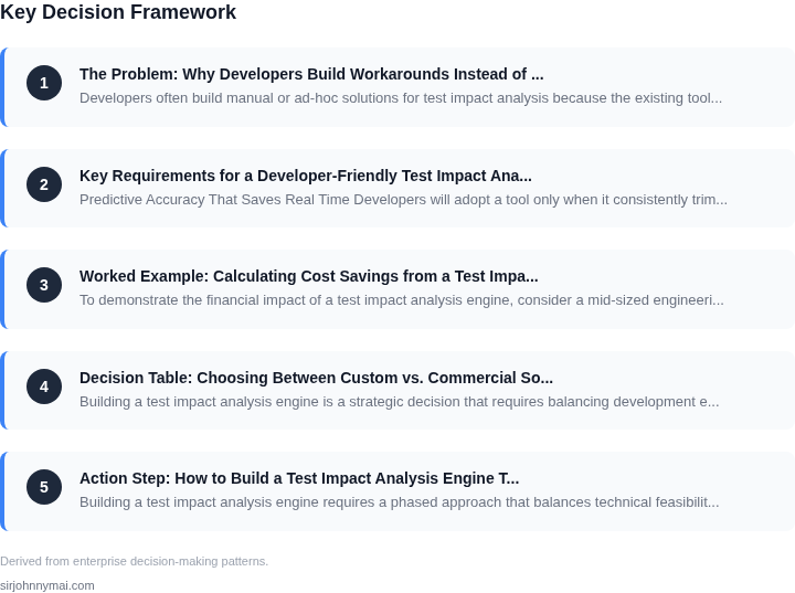Decision framework for How to build a test impact analysis engine that de