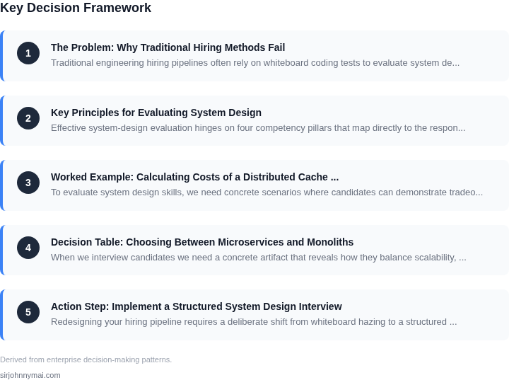Decision framework for How to build an engineering hiring pipeline that e