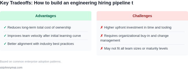 Tradeoff analysis for How to build an engineering hiring pipeline that e