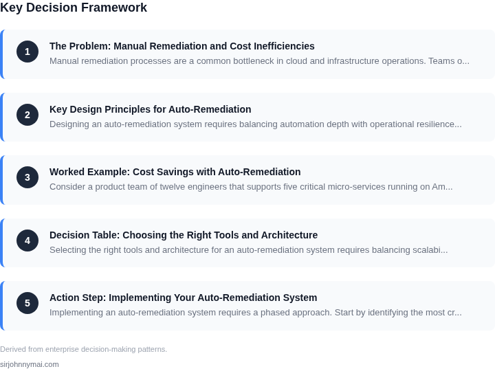 Decision framework for How to design a auto-remediation system that scale