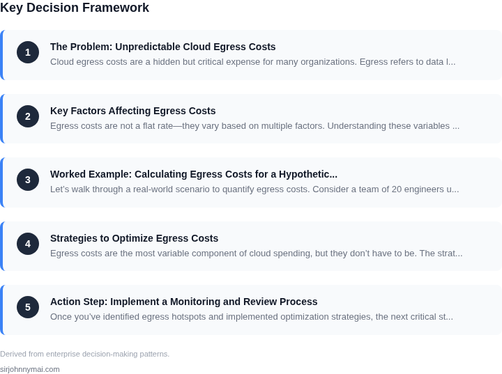 Decision framework for How to design a cloud egress cost optimization str
