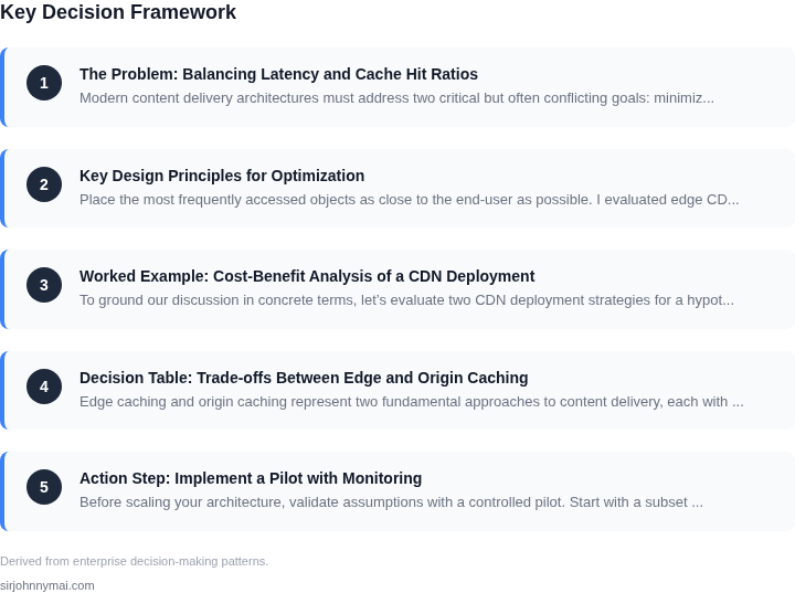 Decision framework for How to design a content delivery architecture that