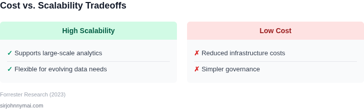 Tradeoffs between cost and scalability in data lake design