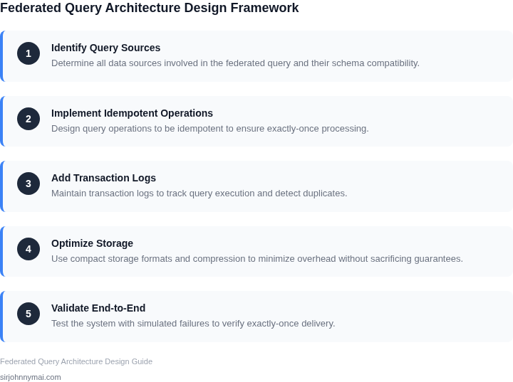 Step-by-step guide to designing a federated query architecture with exactly-once delivery guarantees