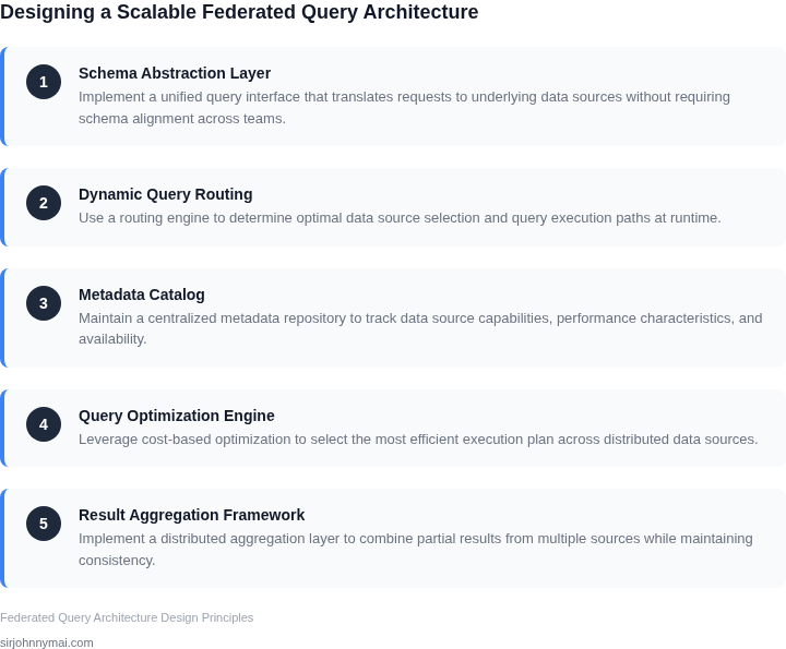 Step-by-step guide to designing a scalable federated query architecture
