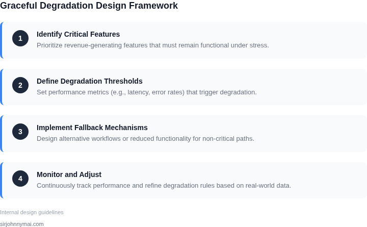 Step-by-step framework for designing a graceful degradation strategy
