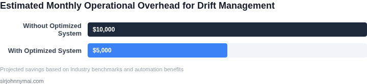 A bar chart illustrating the estimated reduction in monthly operational overhead costs for managing infrastructure drift after implementing an optimized detection system.