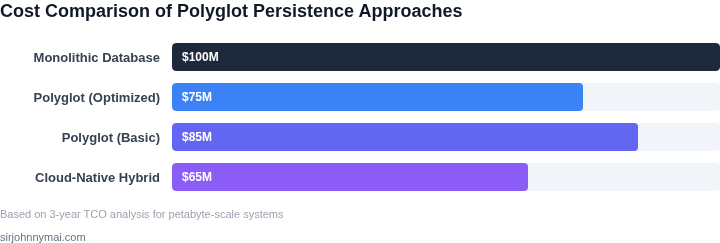 Cost comparison of different polyglot persistence approaches