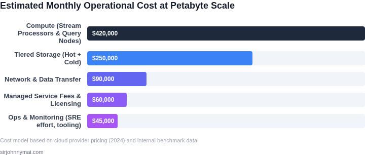 Estimated costs for different data platform configurations