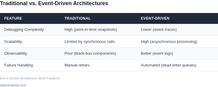 Comparison of traditional and event-driven architectures