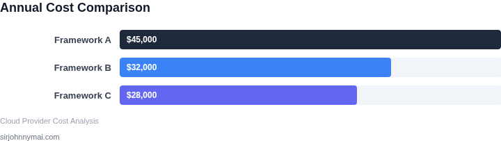 Cost comparison of different AI inference frameworks
