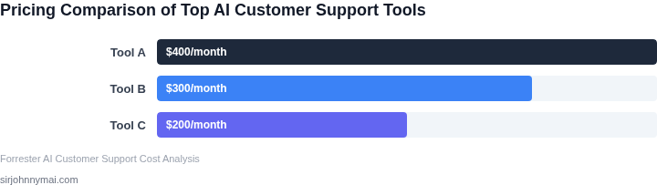 Cost comparison bar chart of AI-powered customer support tools