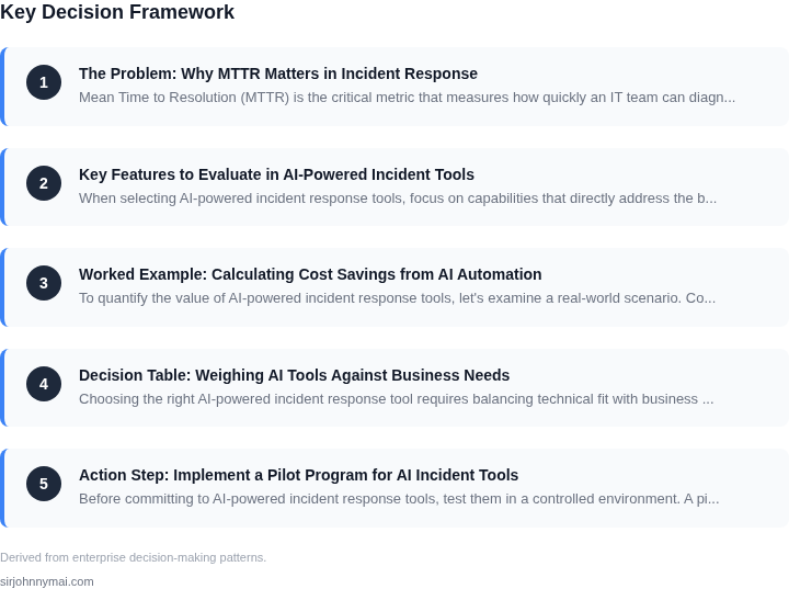 Decision framework for How to evaluate AI-powered incident response tools