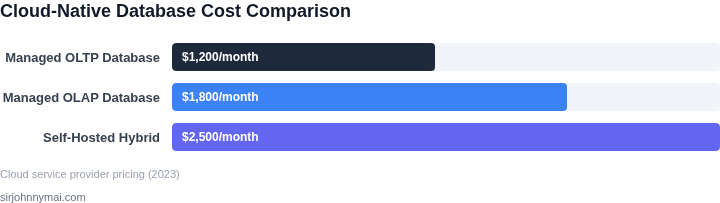 Cost comparison of different cloud-native database options