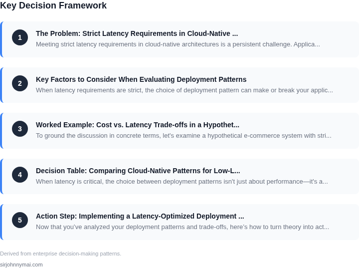 Decision framework for How to evaluate cloud-native deployment patterns w