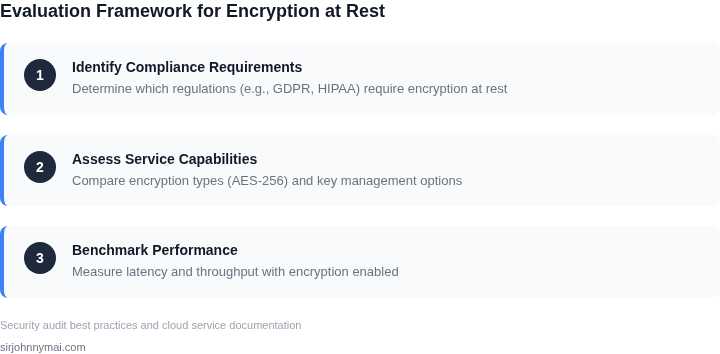 Step-by-step framework for evaluating encryption at rest in cloud-native queues