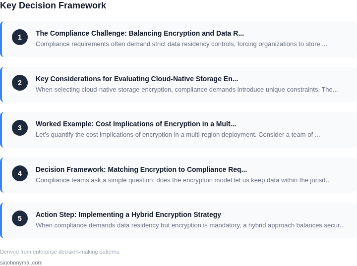 Decision framework for How to evaluate cloud-native storage encryption wh